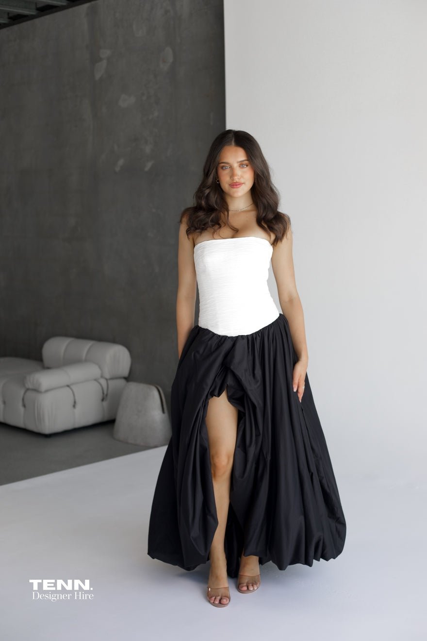 Aje Violette Bubble hem Maxi Dress - Ivory & Black photo 3