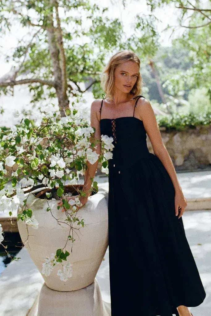 Steele the Label Midi Black Kate Dress in Black Ink Size 8 photo 5