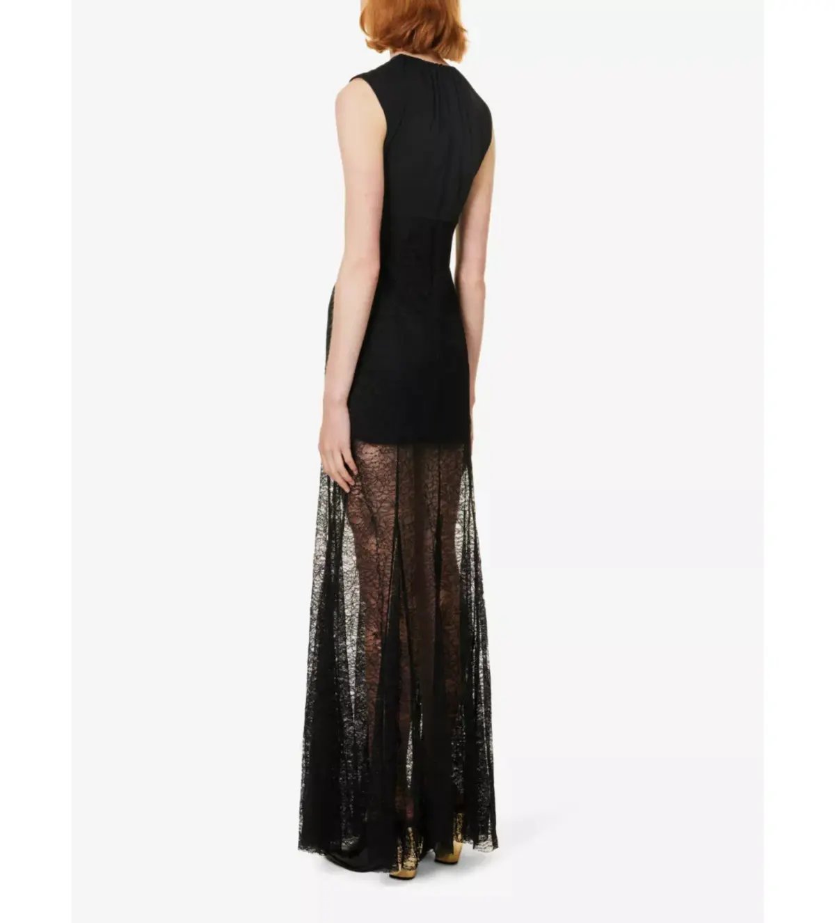 Camilla and Marc Angelo Lace Skirt Woven Maxi Dress Black Size AU 10 photo 3
