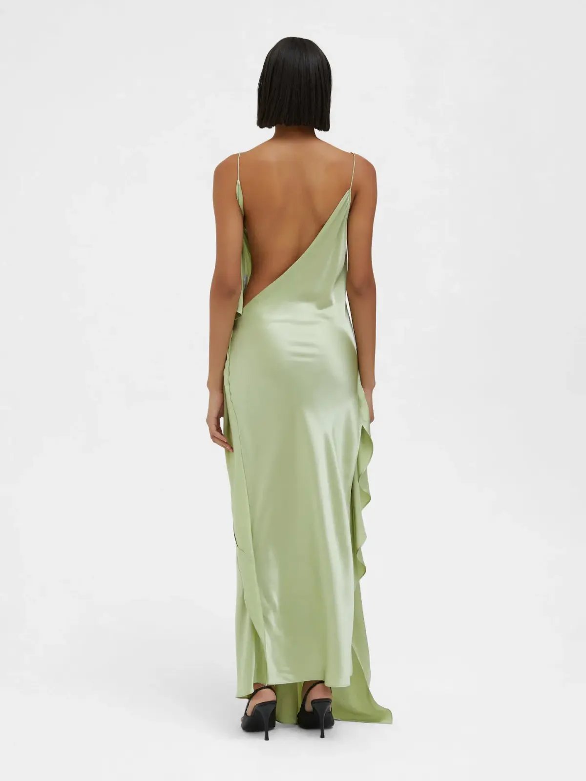 Christopher Esber Cusco Silk Drape Cami Dress in Pistachio Size 10 photo 3