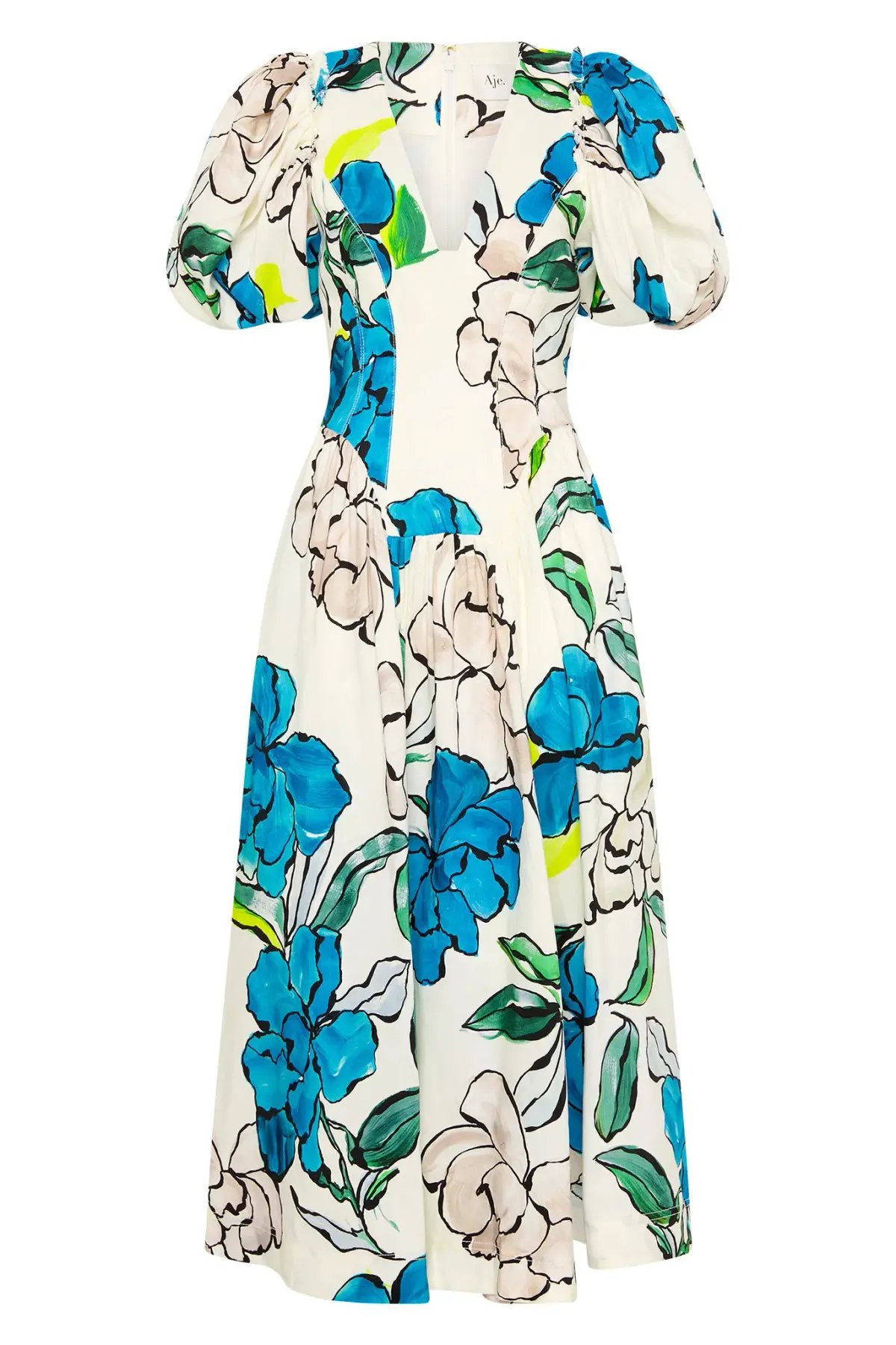 AJE Pedestal Corseted Midi Dress Cool Camellia  Size 8 photo 3