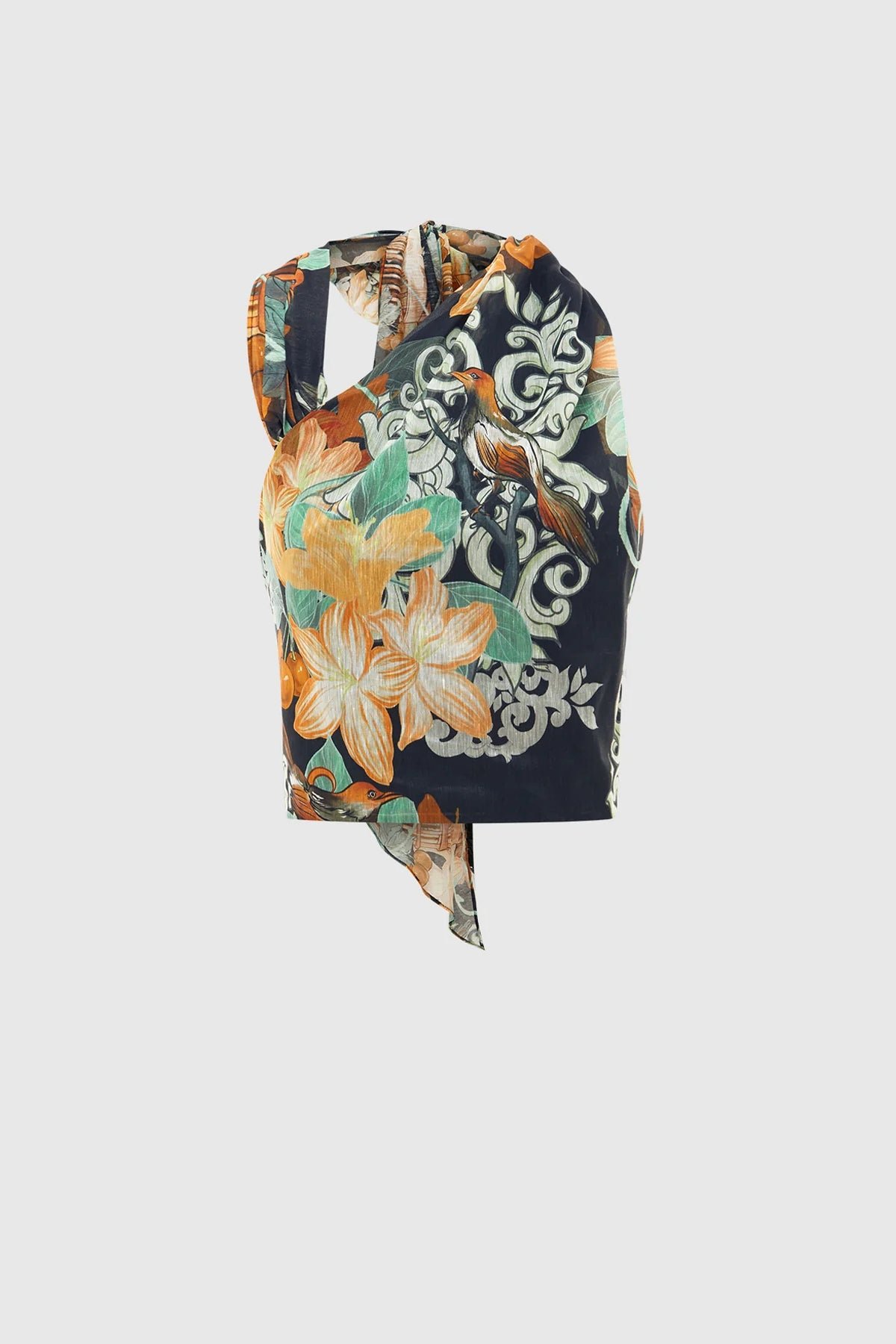 LEO LIN BRIDGET HALTERNECK TOP - AZALEA PRINT IN TWILIGHT photo 3