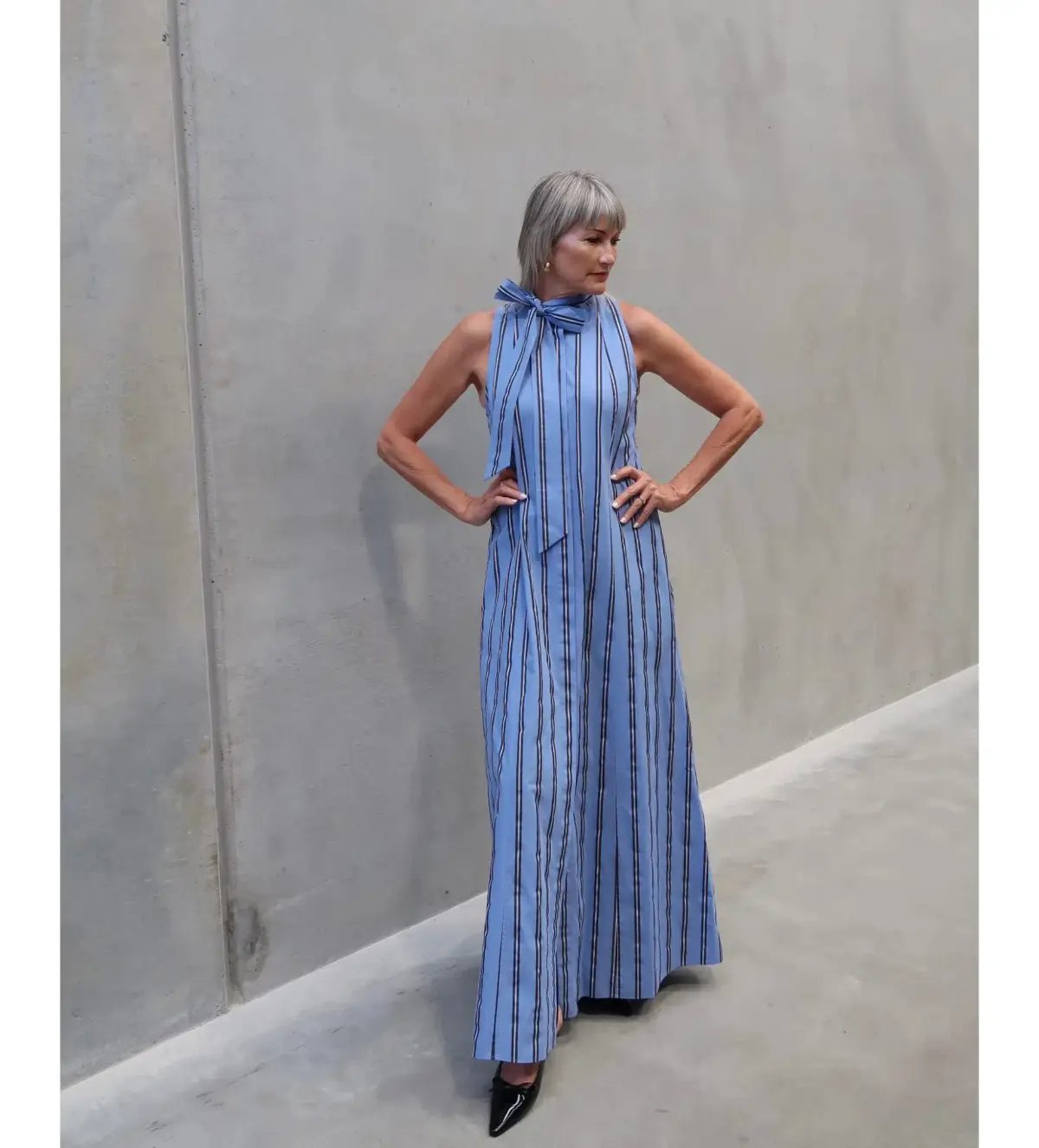 Camilla And Marc Maxi Dress Atoll Stripe Size 12 photo 2