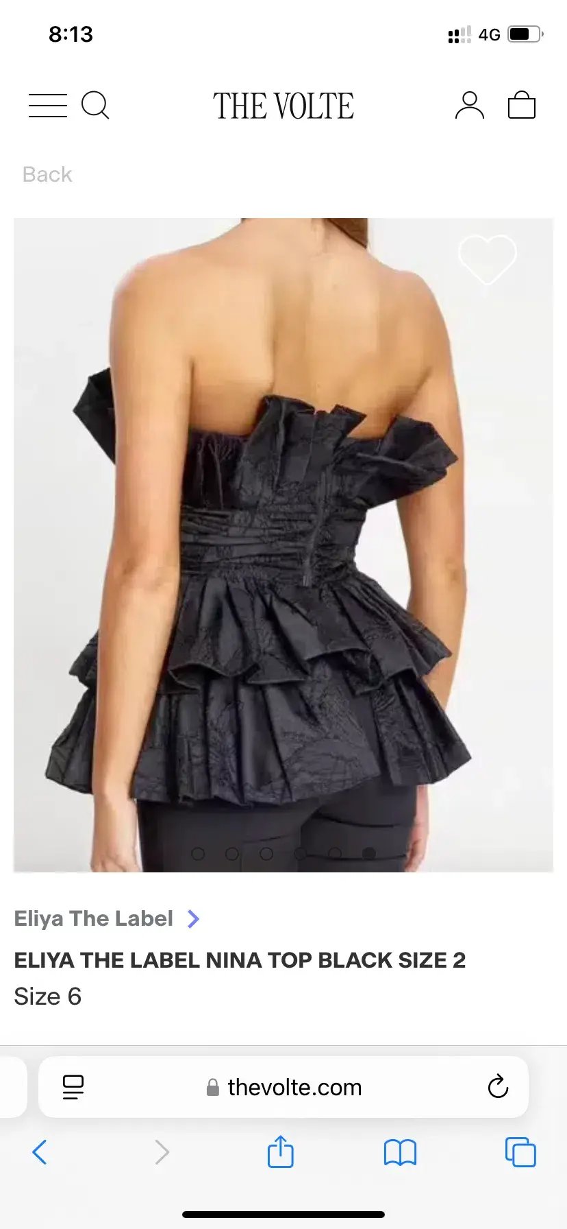 Eliya The Label Nina Top Black Size 10/M photo 5
