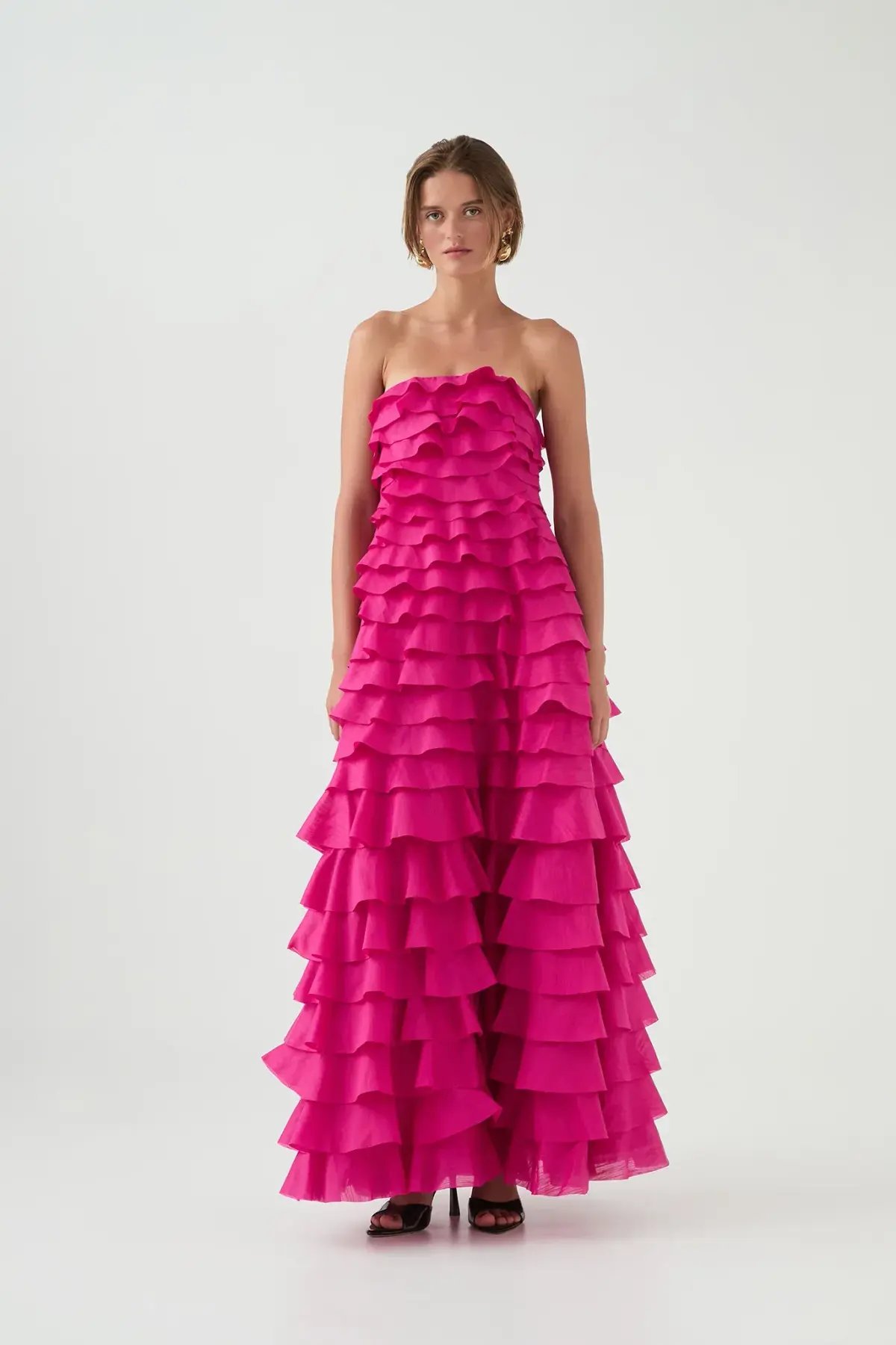 Aje / Fleur Pleated Gown / Magenta / Size 12 photo 2