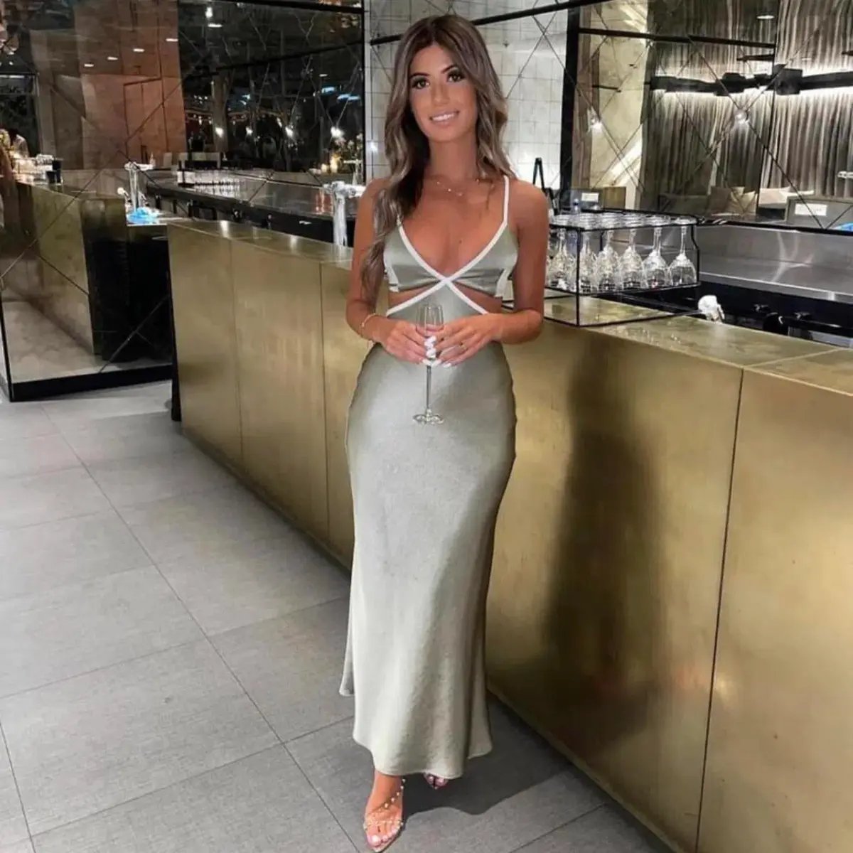 Bec & Bridge Veronique Maxi Dress in Khaki Size 8 photo 2