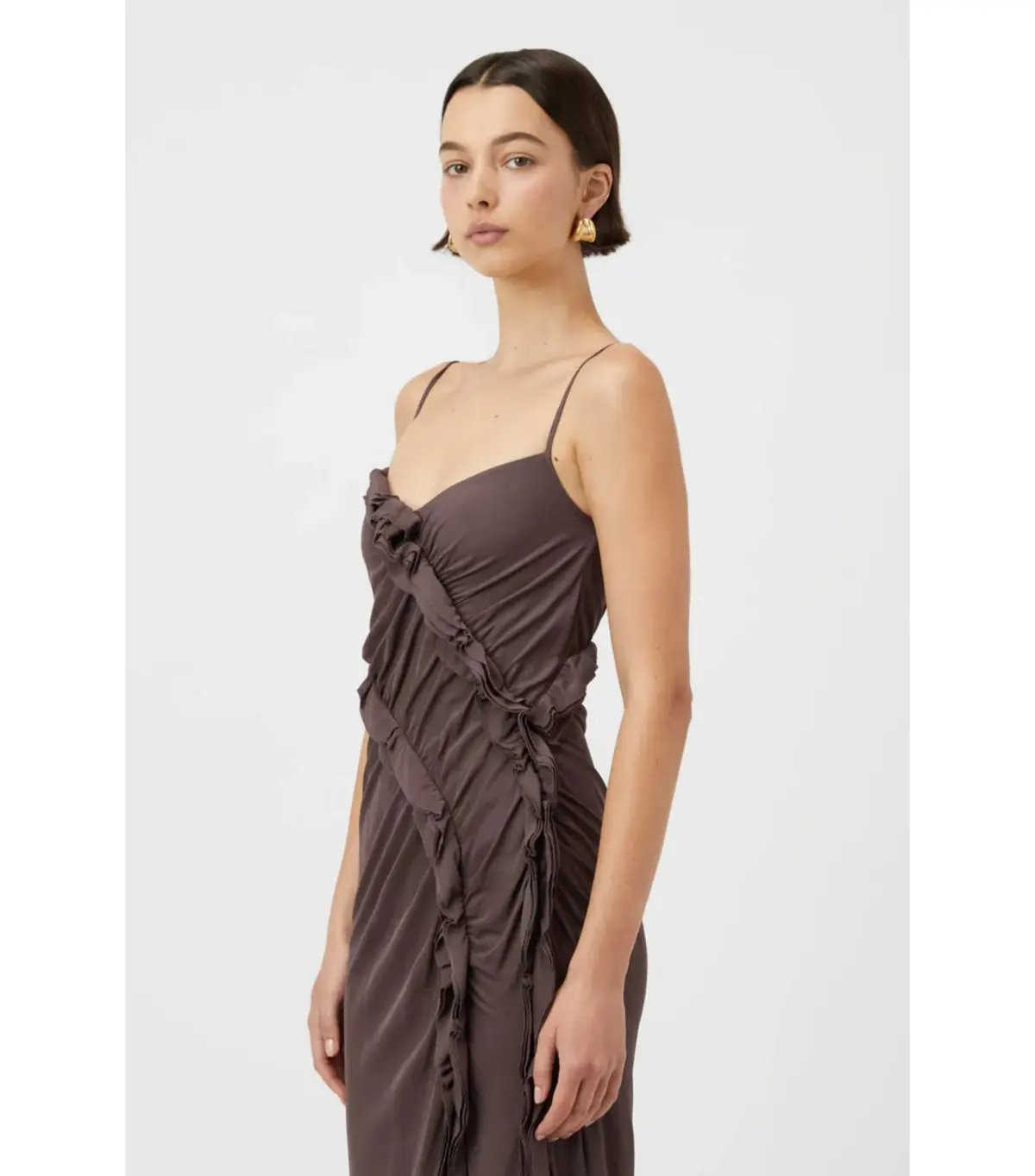 Camilla and Marc Emil Slip Midi Dress Brown Size AU 8 photo 2