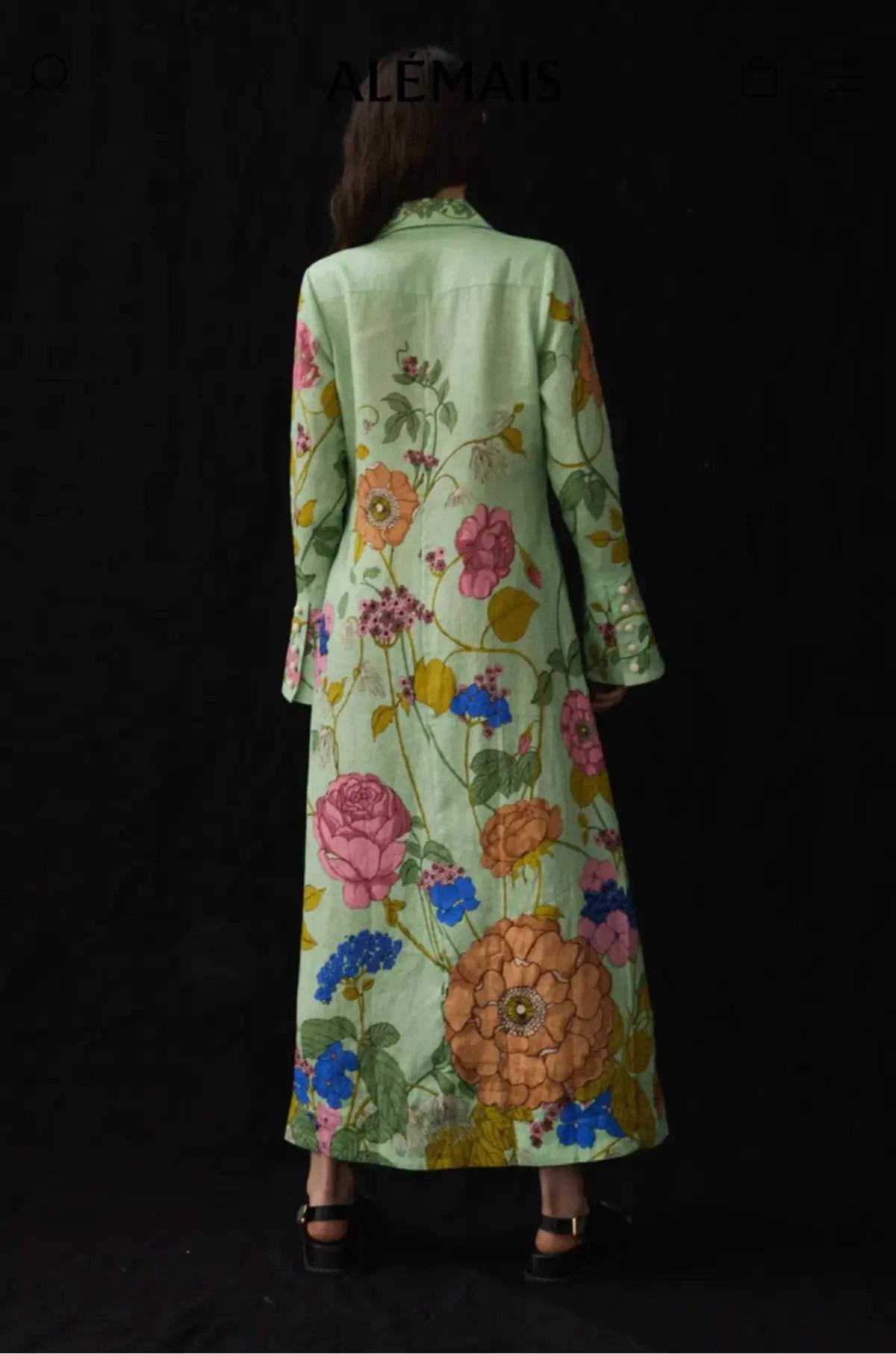 Alemais Olivia Shirt Dress Green Print Size 8 photo 4