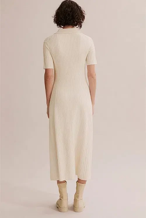 Country Road Button Through Knit Midi Dress Cream Size XXS / Au 4 photo 3