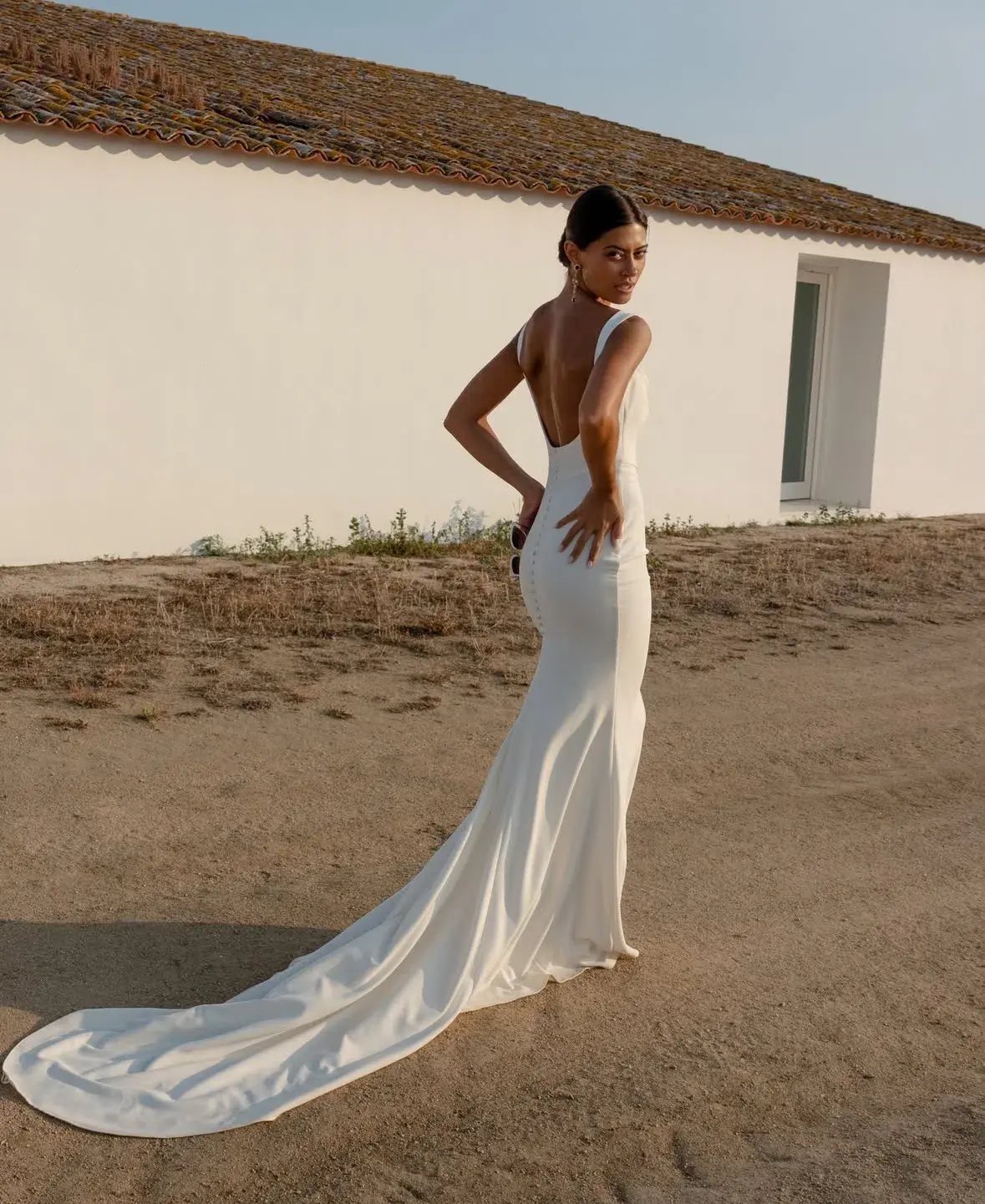 GRACE LOVES LACE Grace Crepe Fit Wedding Dress / Bridal Gown Size S photo 3