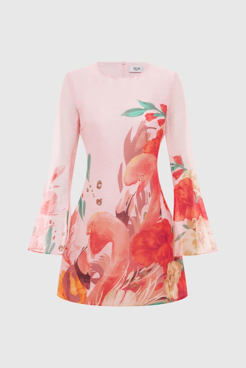 LEO LIN SUZANNE BELL SLEEVE MINI DRESS - EUPHORIA PRINT photo 4