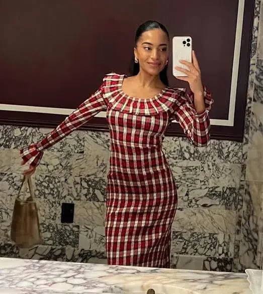 Doen Rosabelle Tartan Long Sleeve Dress Print Size 10 photo 2