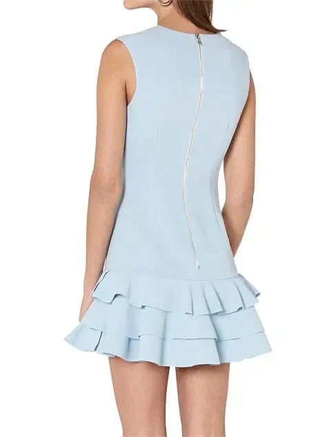 By Johnny Ice Gather Frill Mini Dress Blue Size 8 photo 3