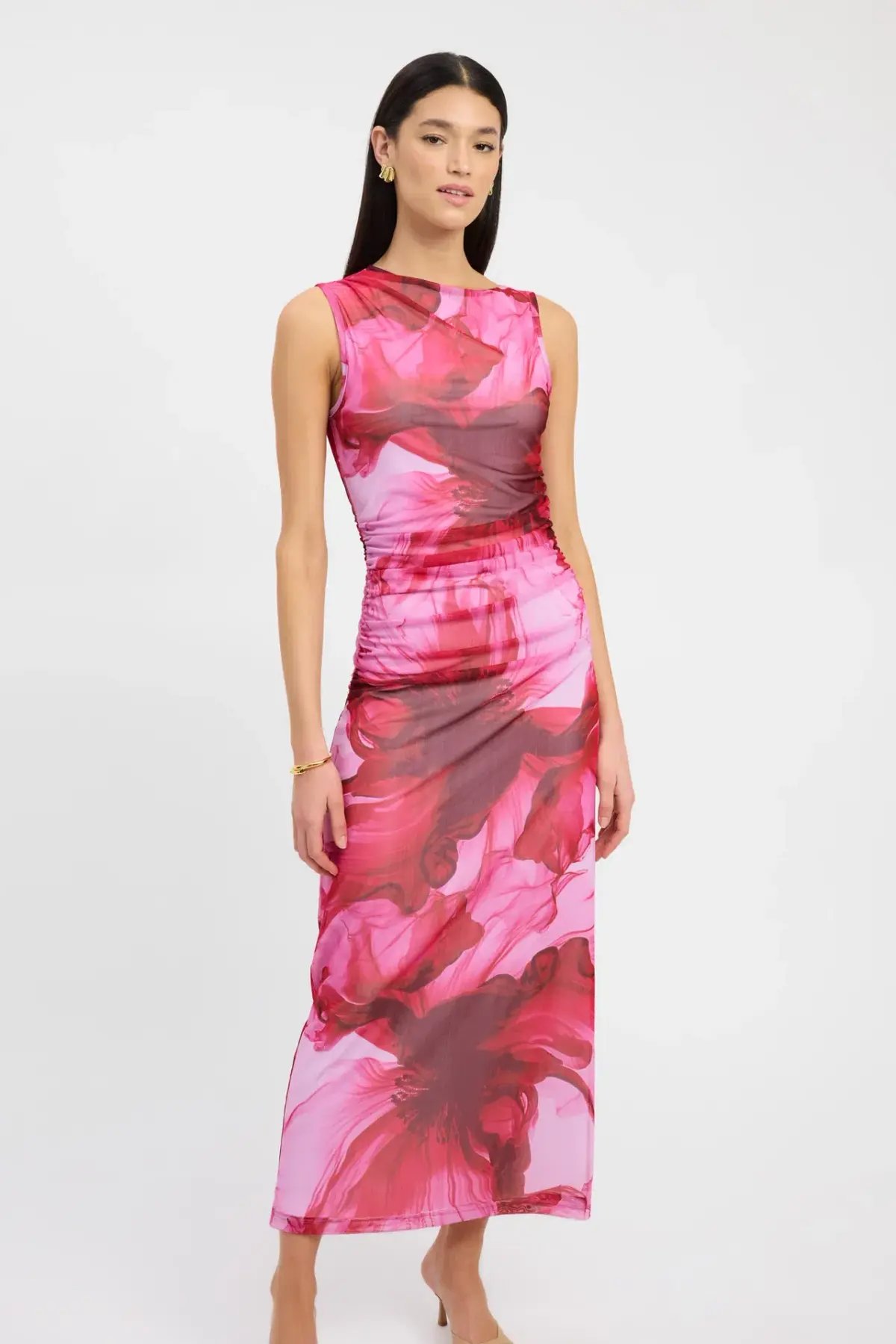 Kookai Rosalia Midi Dress Pink Size 8 photo 2