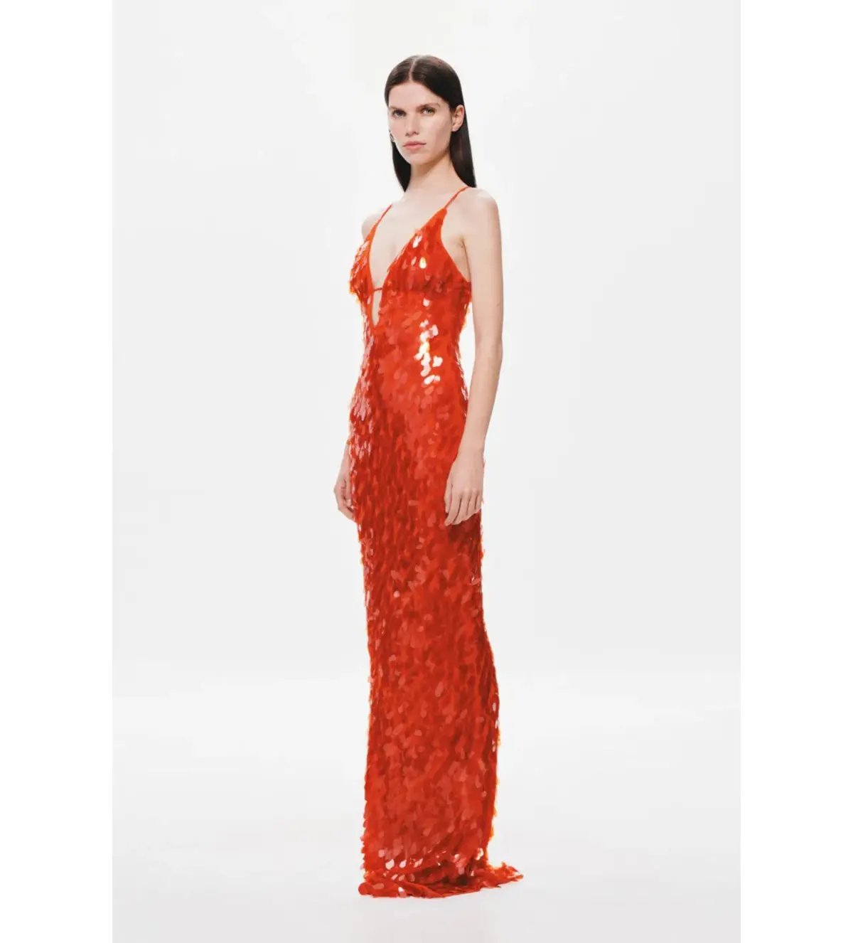 Misha Sapphire Sequin Maxi Dress Red Size 6 photo 2
