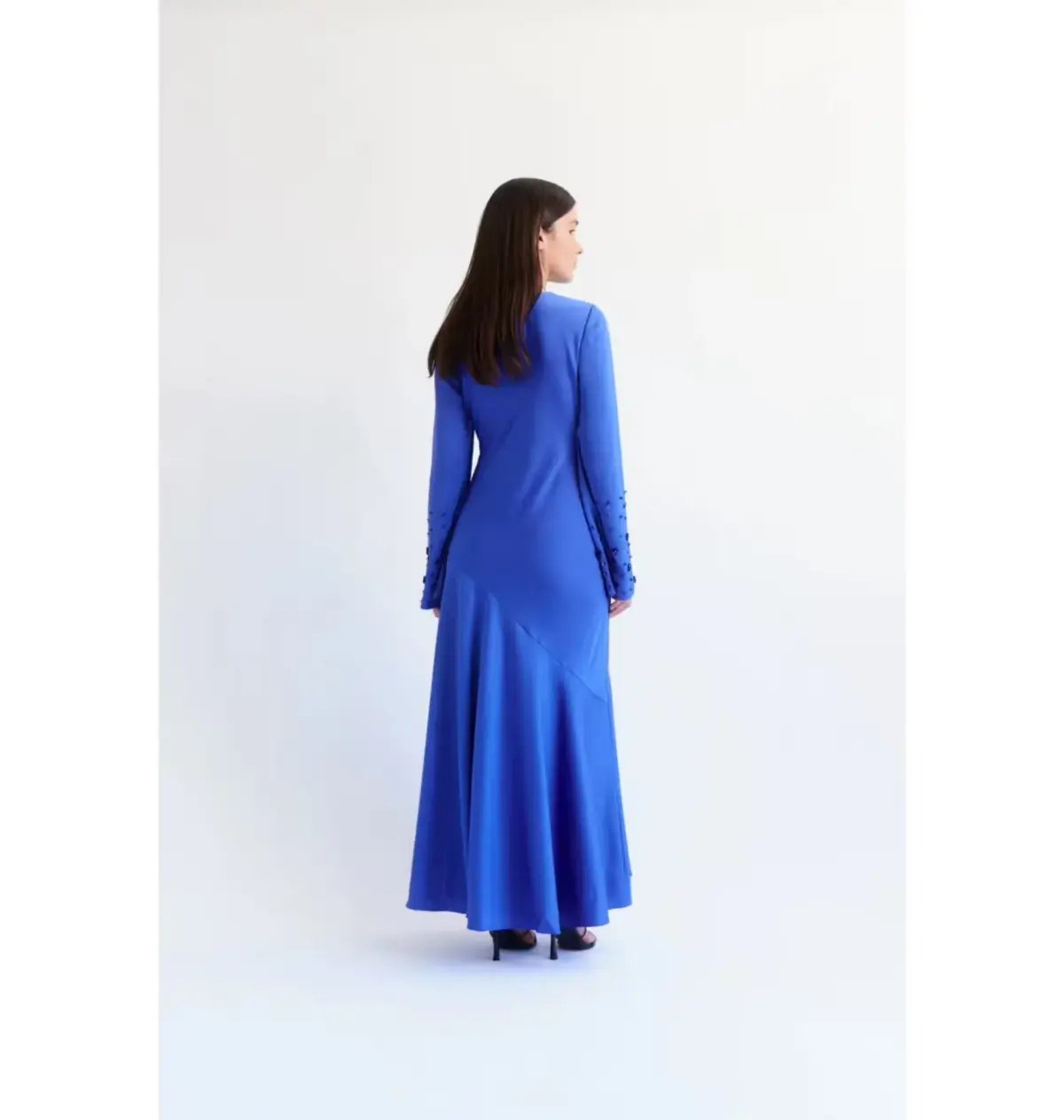 Aje Weylyn Sequin Cuff Maxi Dress Cobalt Blue Size 10 photo 2