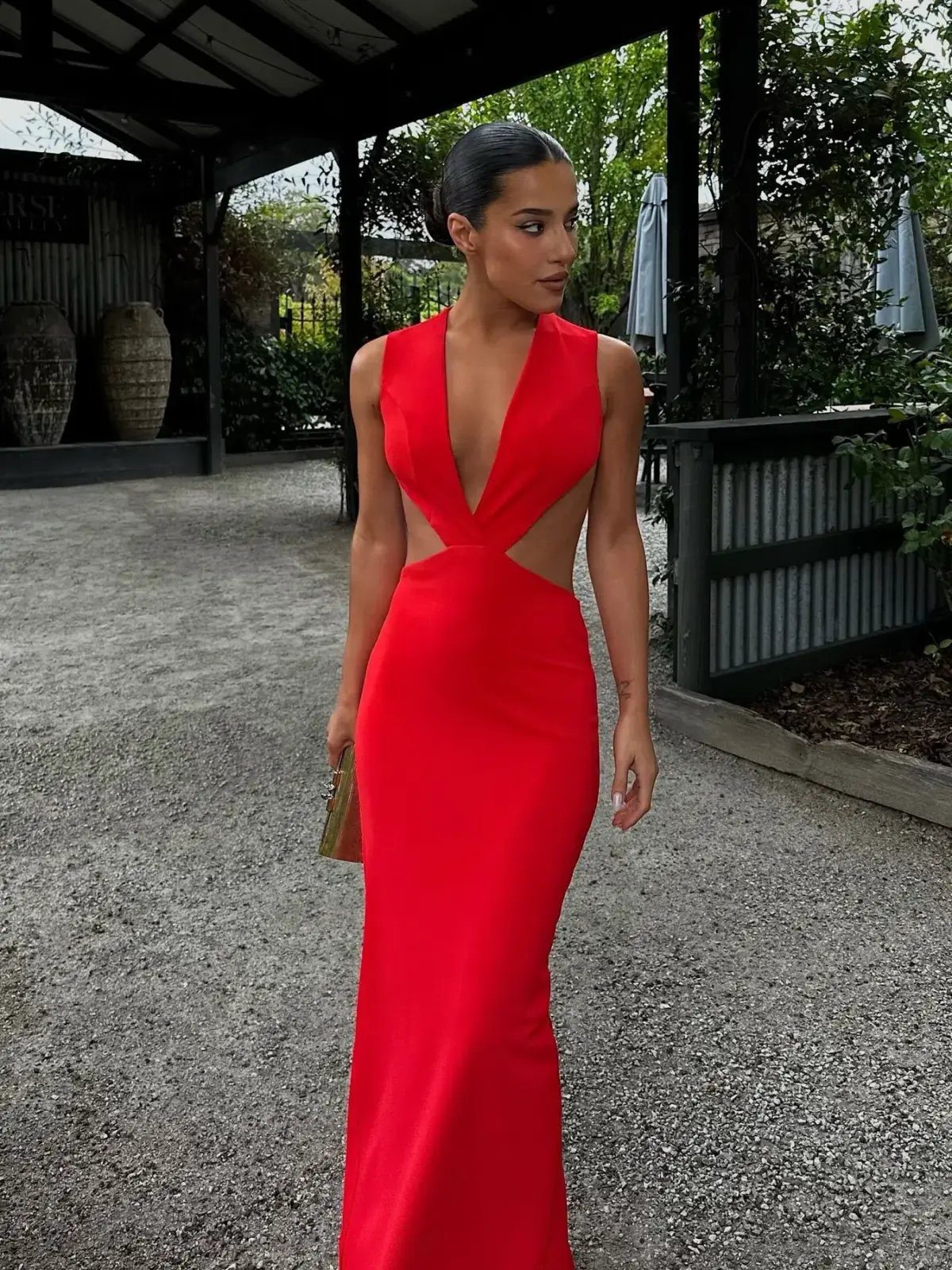 Effie Kats Valencia Gown Cherry Red Size S / AU 8 photo 2