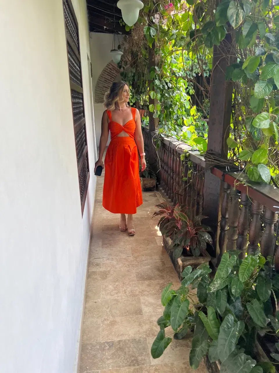 Rebecca Vallance Carmelita Cut Out Midi Dress Orange Size 10 photo 5