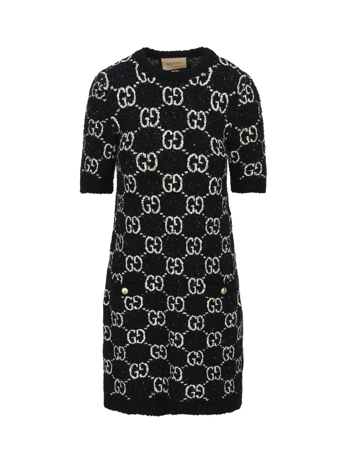 Gucci GG Jacquard Cotton-blend Minidress Dress Black Size  Xs/Au 8 photo 3