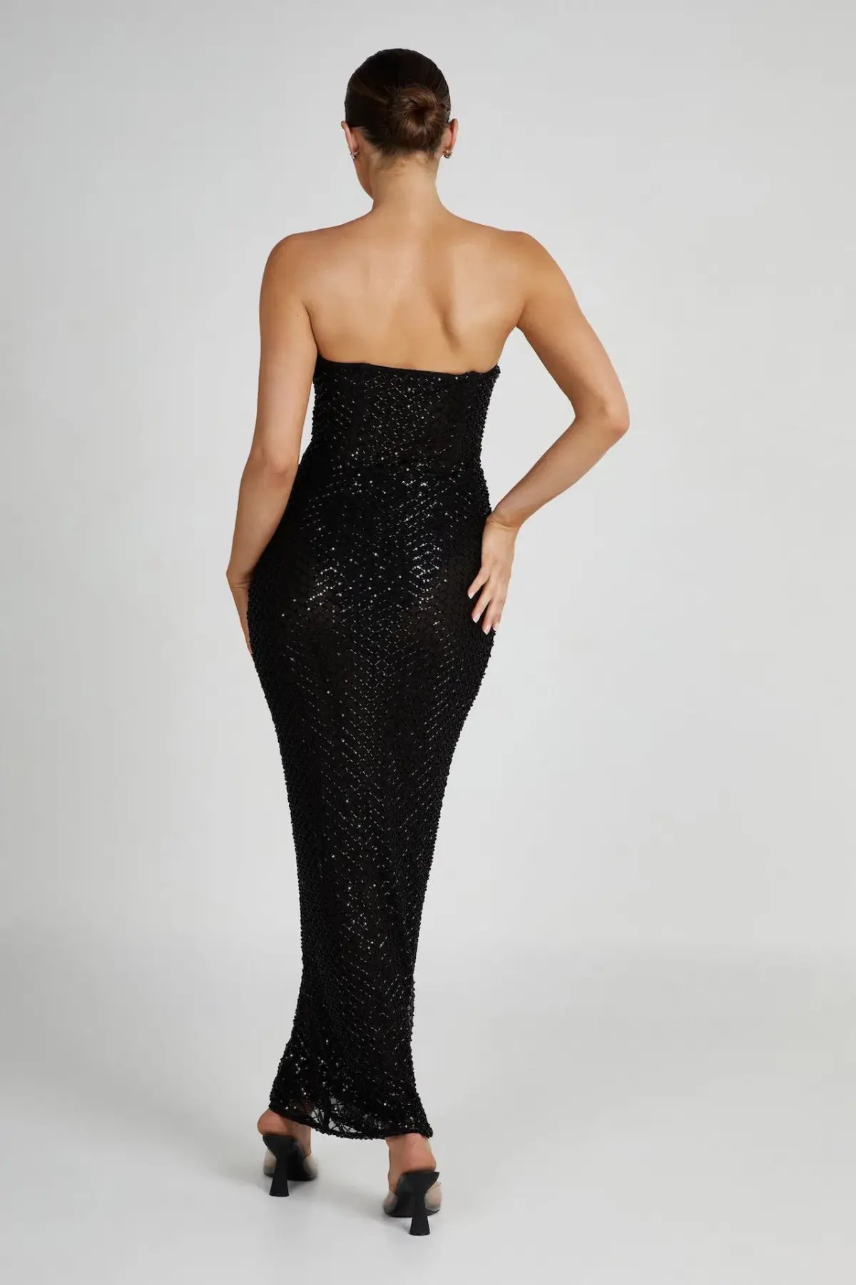 Meshki Gemma Strapless Sequin Maxi Dress Black Size M / AU 10 photo 3