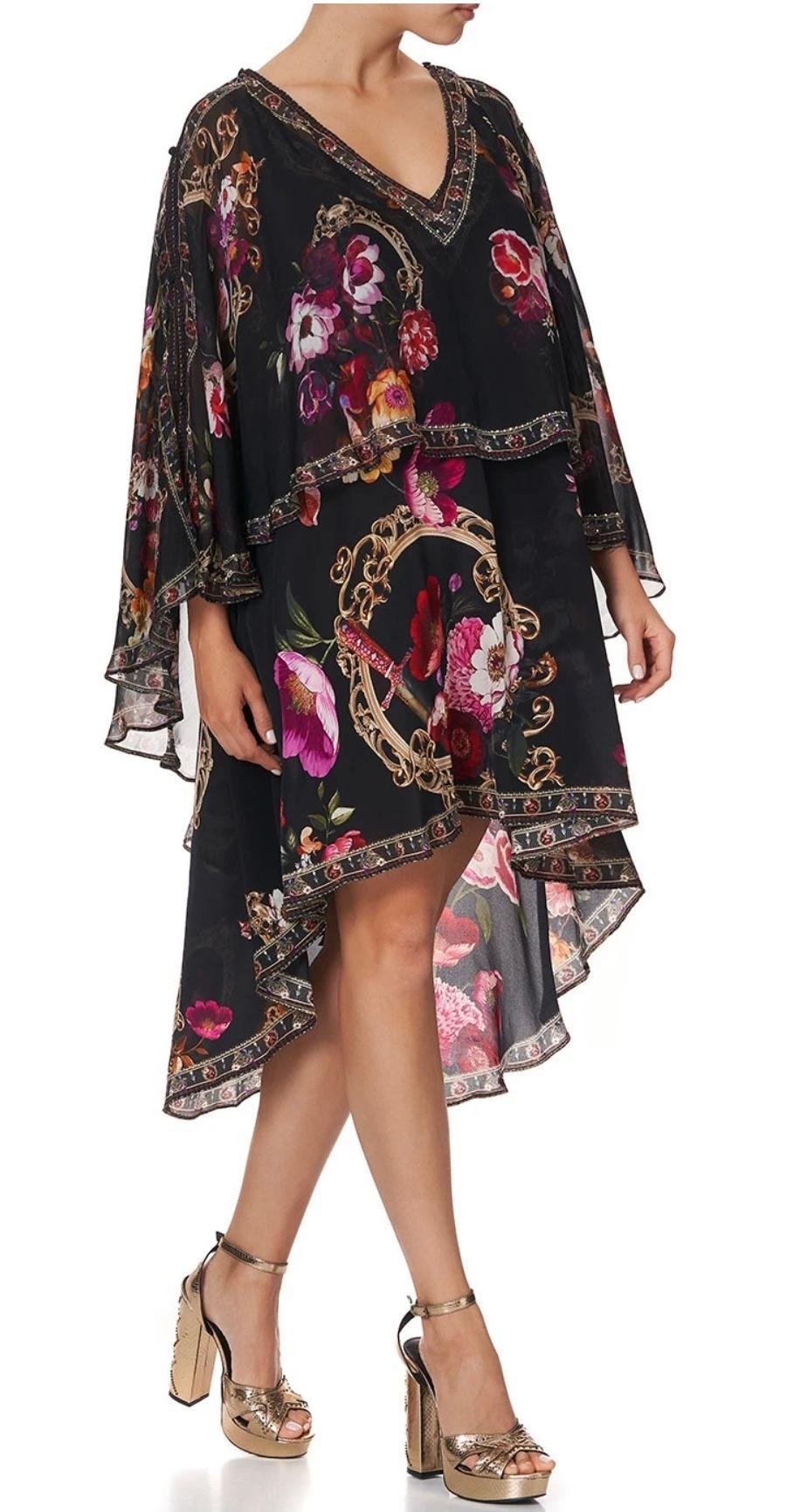 Camilla Mirror Mirror Cape Overlay Dress Black Size 12 photo 2