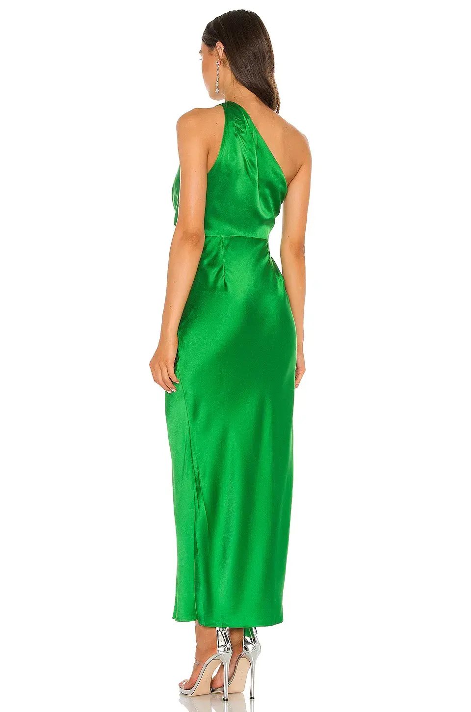 The Sei Asymmetrical Draped Dress in Kelly Green Size 8 photo 3