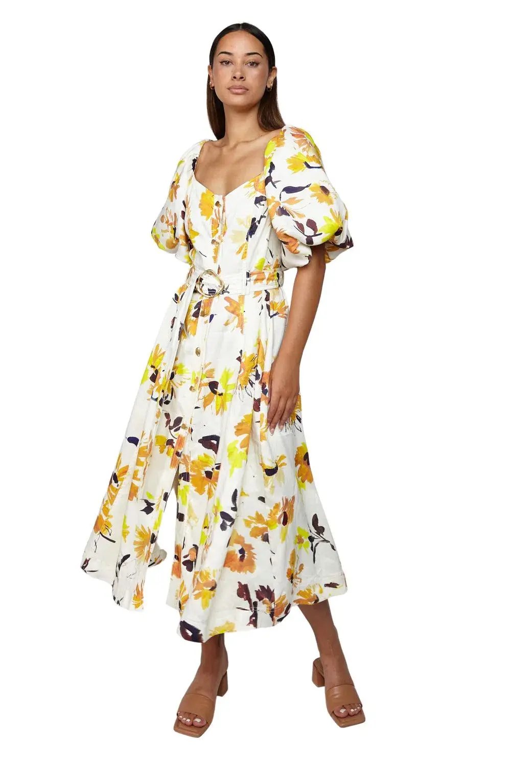 Sheike Faded Floral Maxi Dress Ivory Floral Size AU 12 photo 27