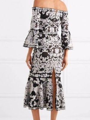 Marchesa Notte Guipure Lace and Tulle Dress Size 10 photo 2