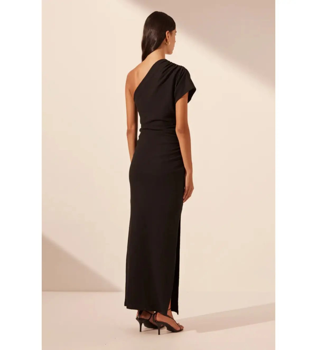 Shona Joy Beau Asymmetrical Midi Dress Black Size 12 photo 5