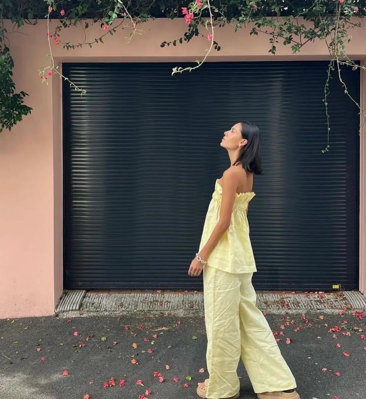 The Waiting Room The Greta Top and Greta Pants Set In Butter Yellow Size S/Au 8 photo 6
