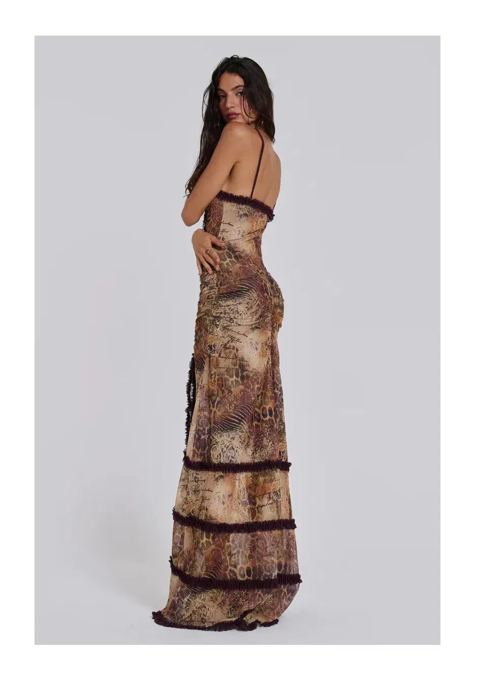Jaded London Fatale Maxi Dress in Sunrose Size 8 photo 2
