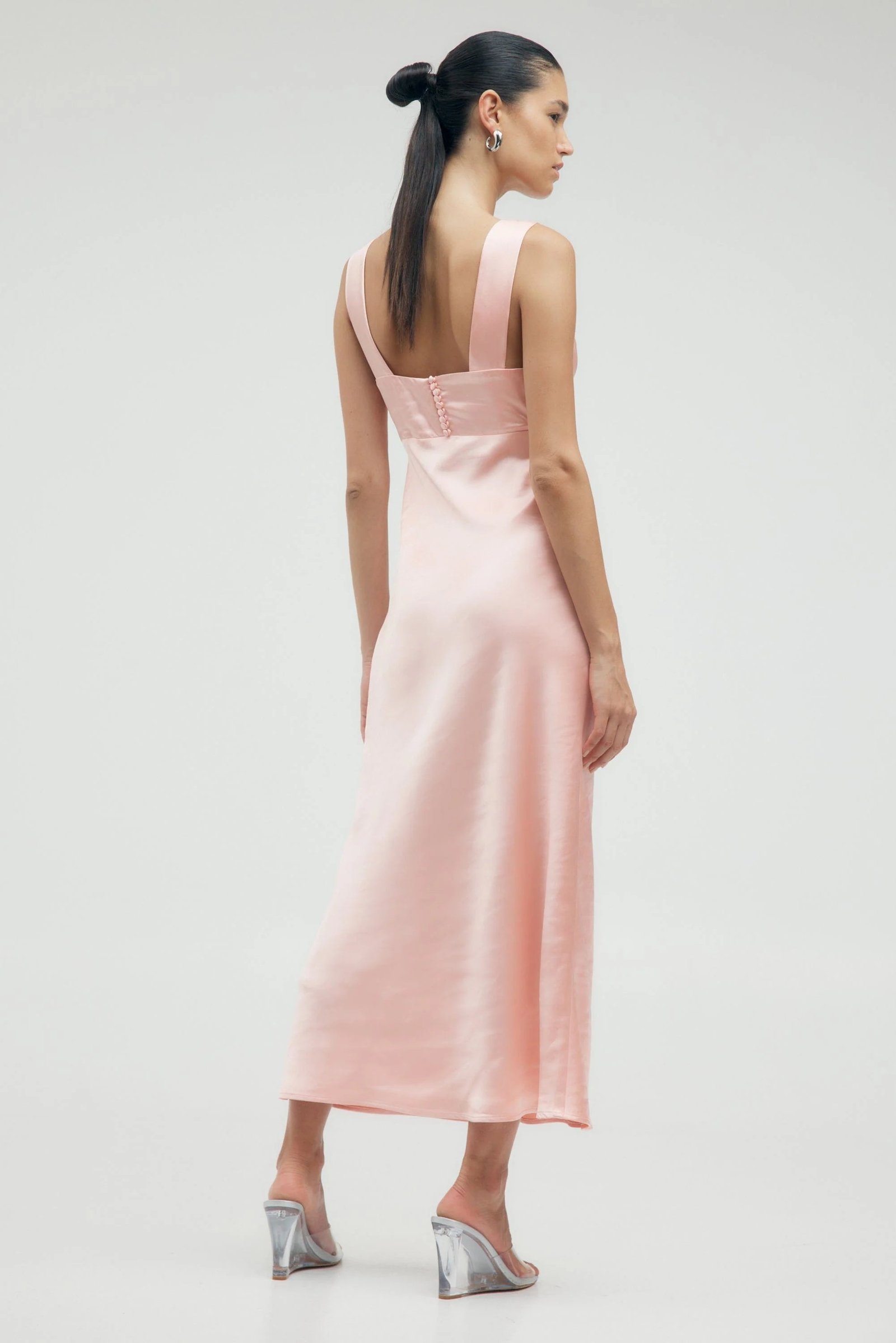 THIRD FORM SATIN GATHER BRA BIAS SLIP DRESS - FAIRY FLOSS photo 5
