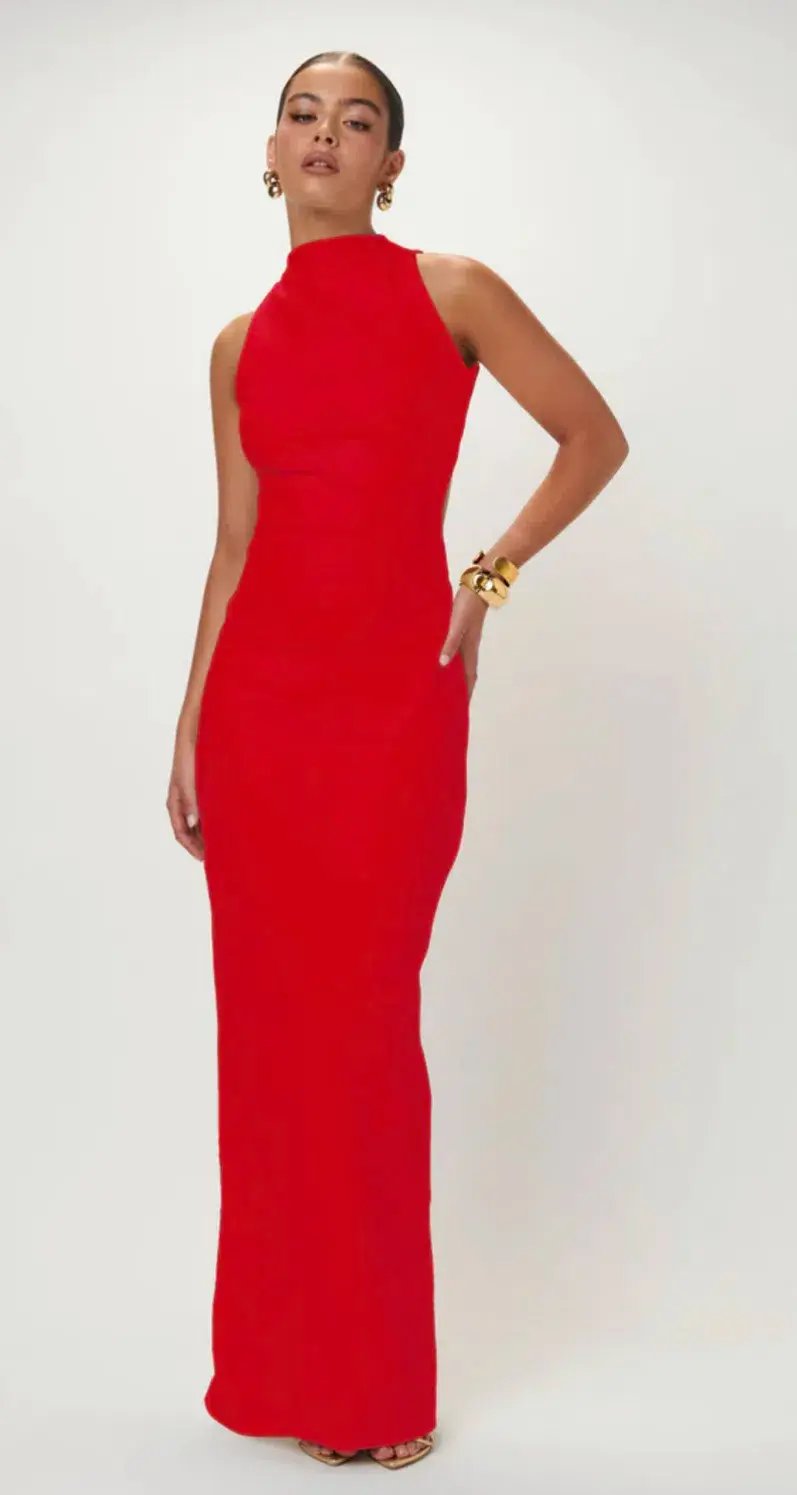 Effie Kats Ambre Gown In Cherry Red Size 6 / XS photo 5