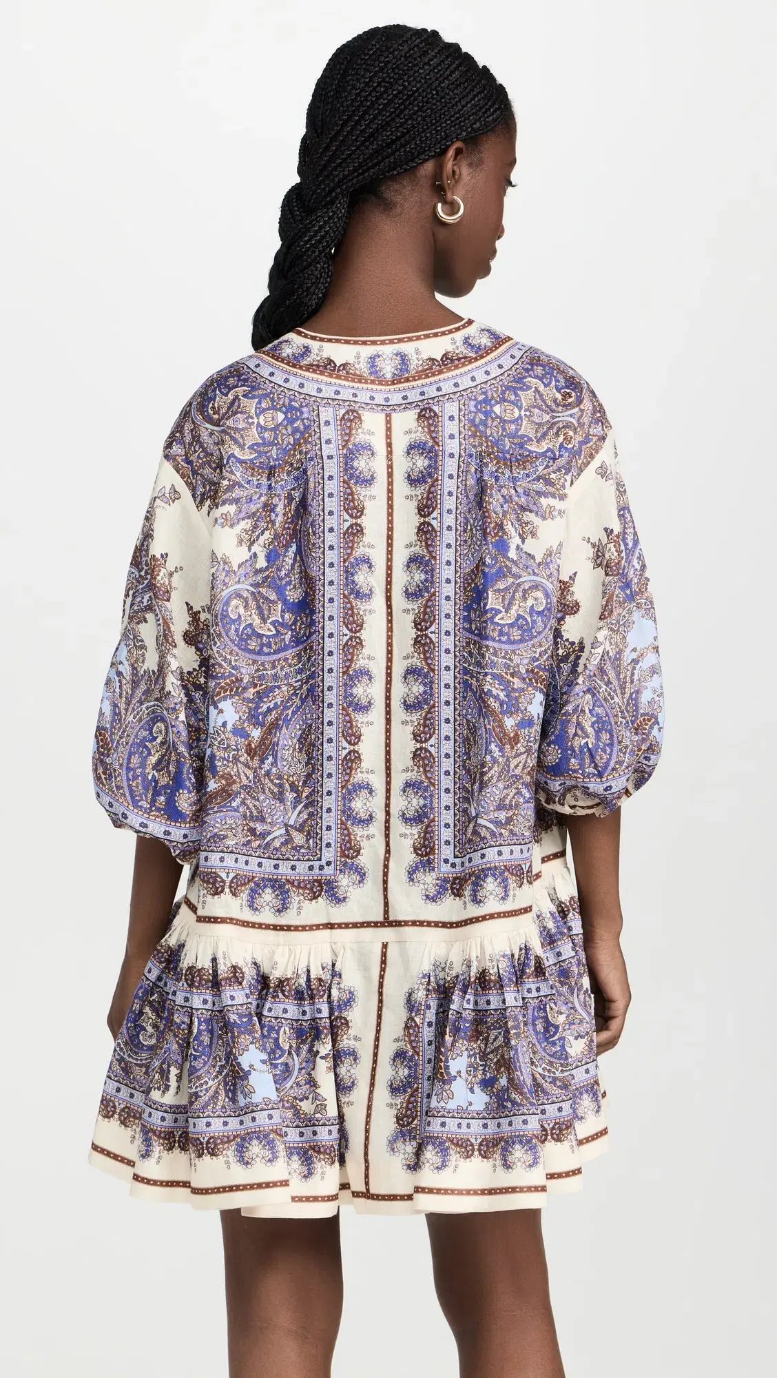 Zimmermann Ottie Eyelet Mini Dress Purple Paisley Size 0P / AU 6 photo 2