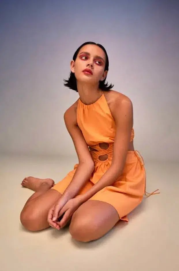 Sir the Label Coppola Mini Dress Papaya Casbah Size 8 photo 3
