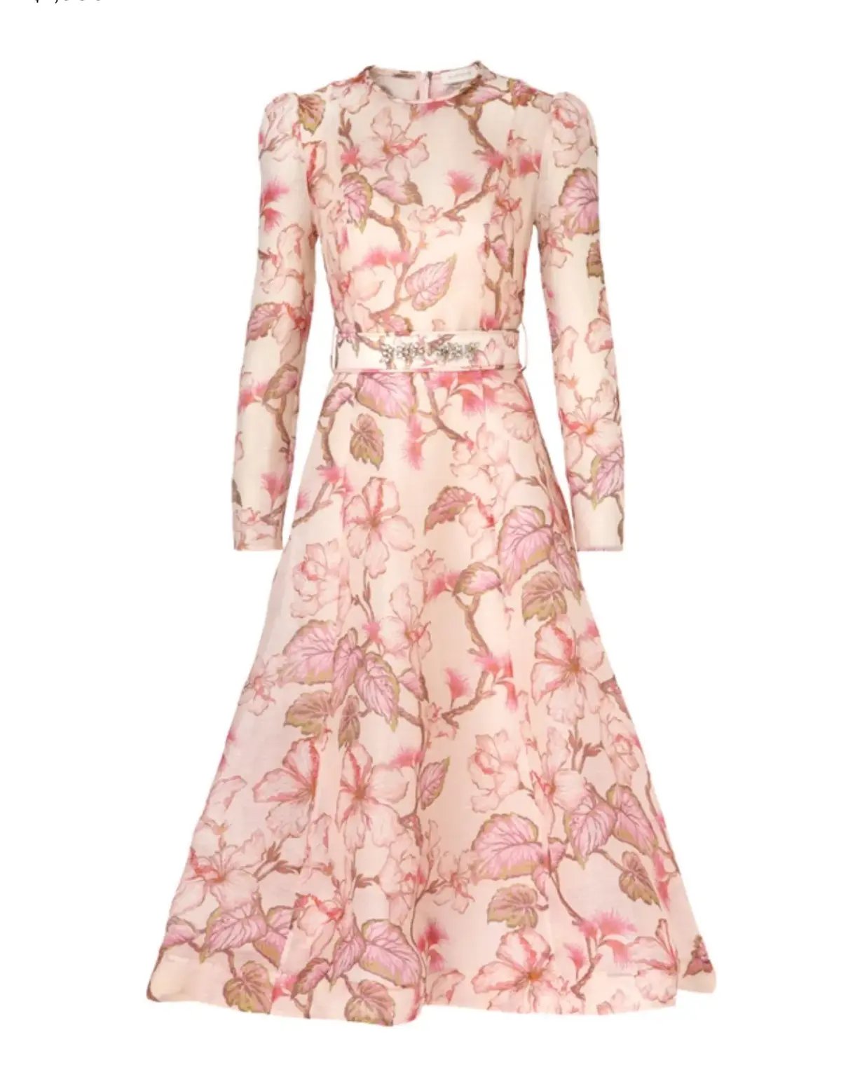 Zimmermann Matchmaker Floral Midi Dress Coral Hibiscus Size 3 / AU 14 photo 3