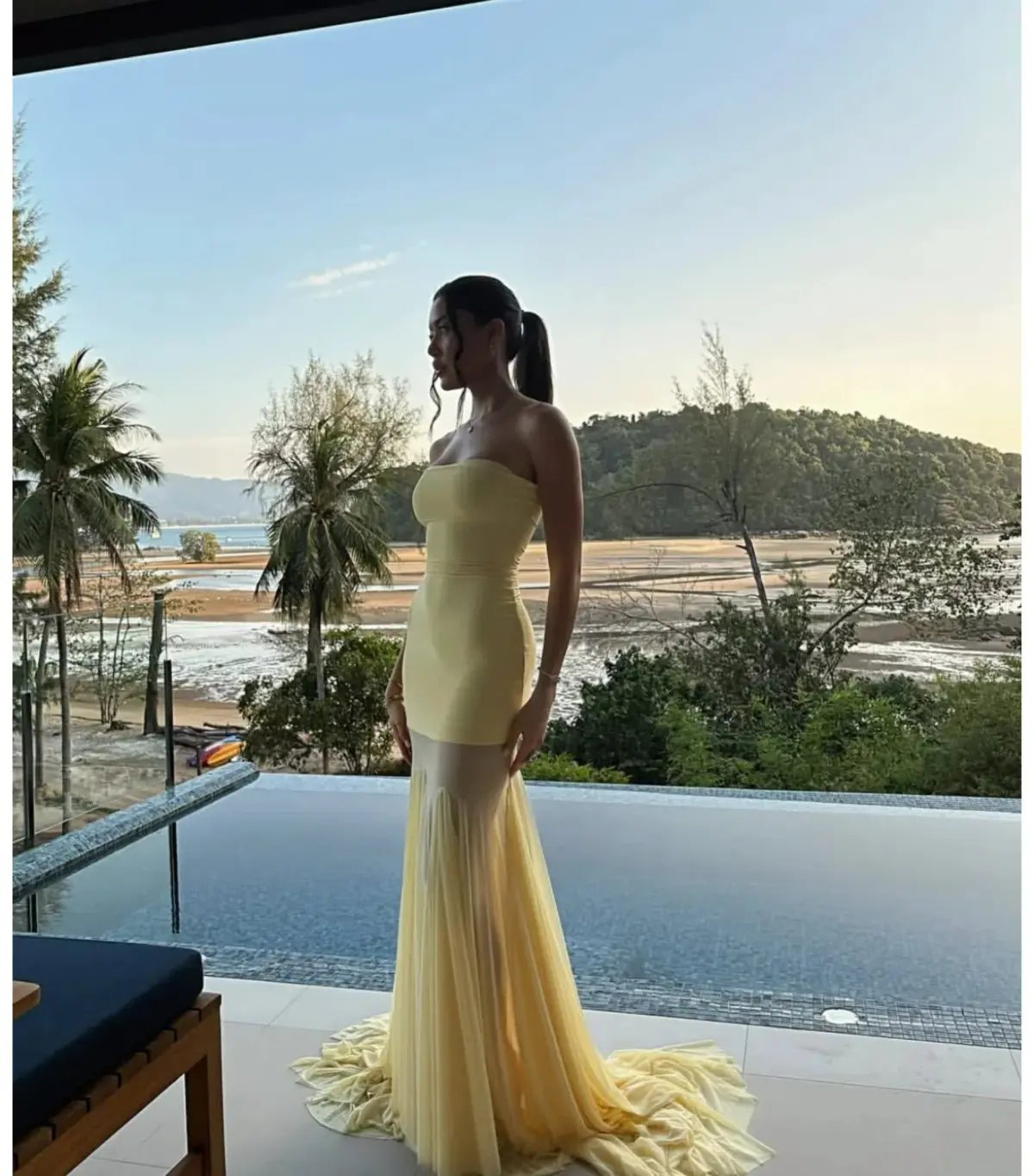 Deme By Gabriella Dahlia Strapless Gown Butter Yellow Size AU 6 photo 4