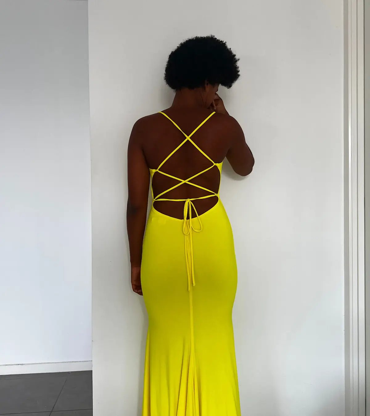 Gossip Gowns Ashleigh Floor Length Lemon Yellow Size 6 photo 2