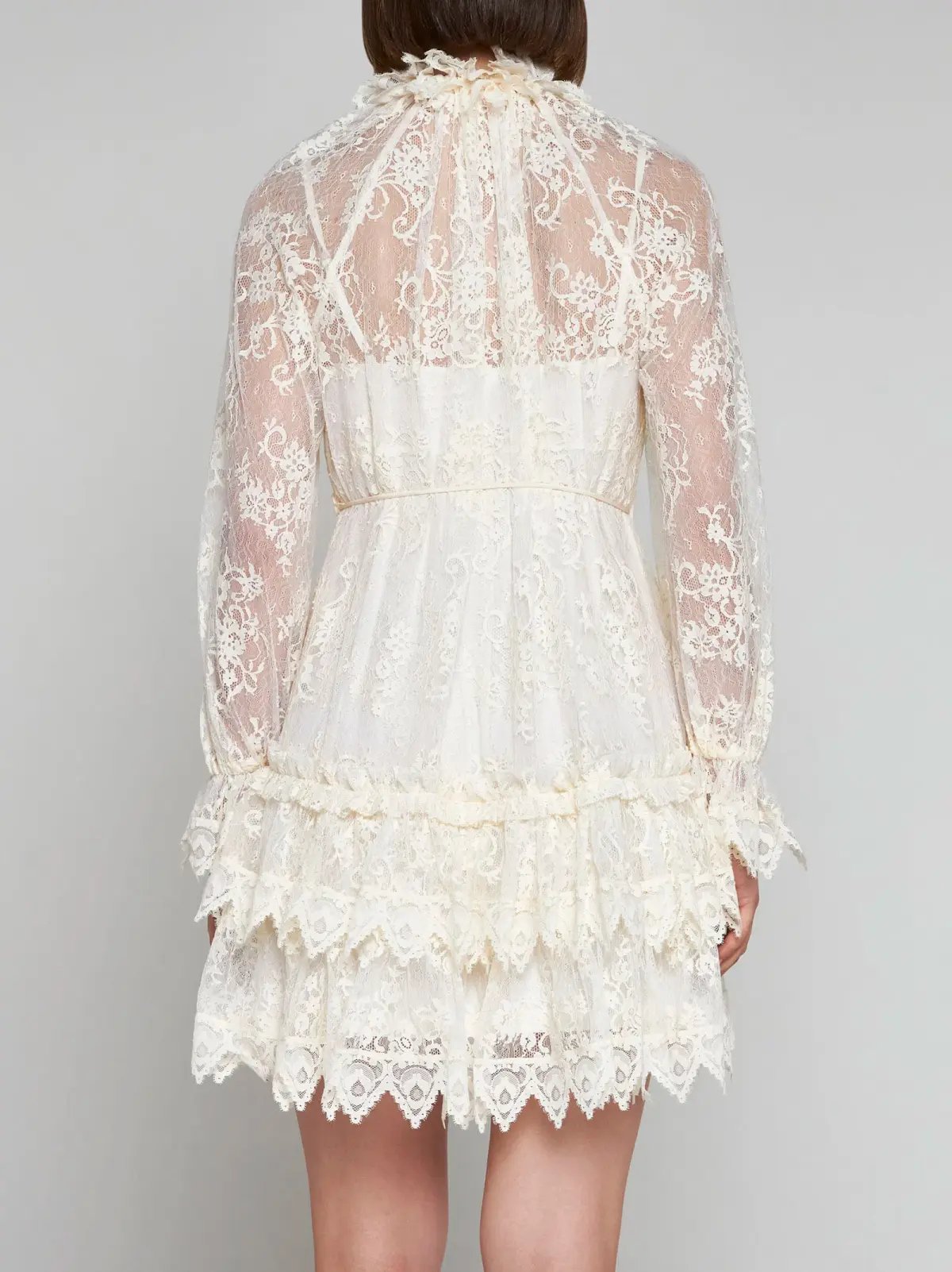 Zimmermann Lace Swing Mini Dress Cream Size 8 photo 2