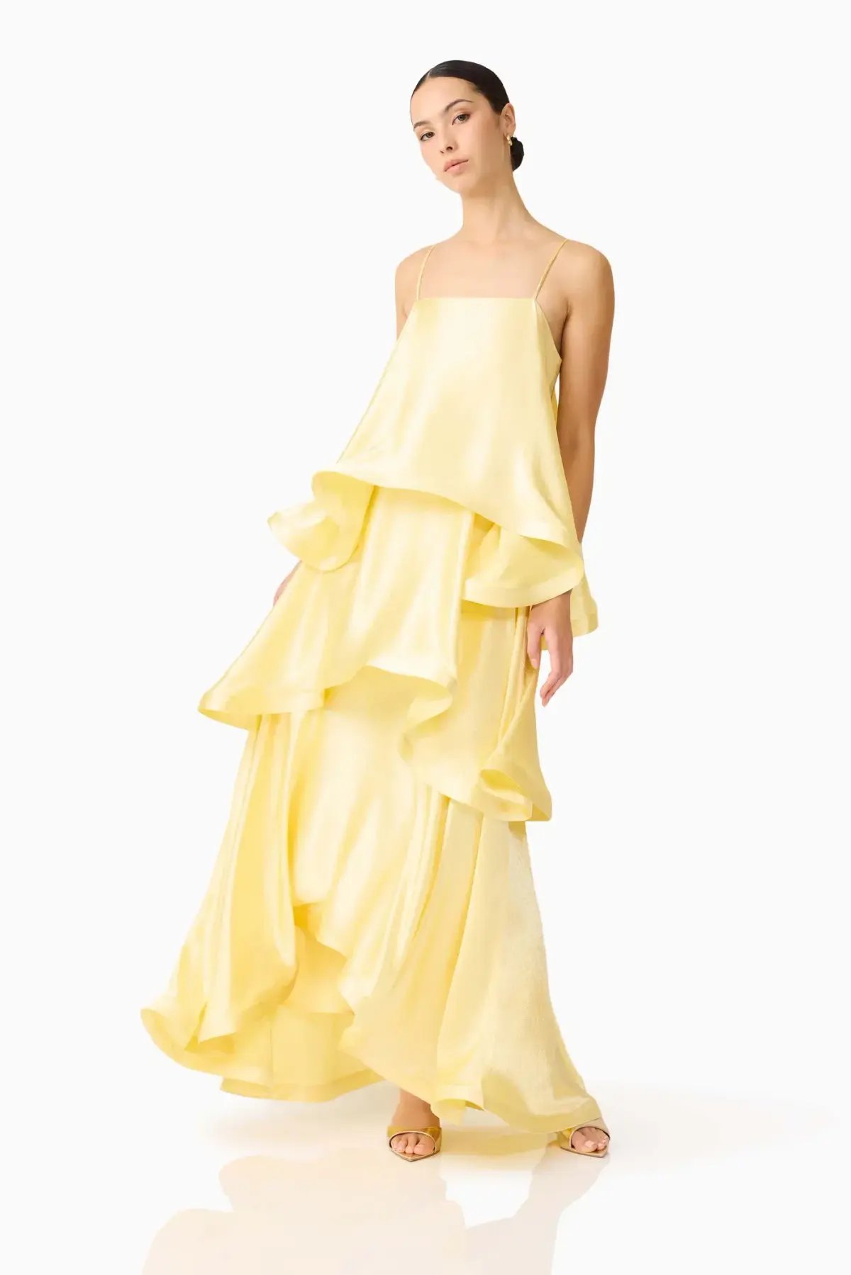 Elliatt Tilly Tiered Maxi Dress size S / 8 Butter Yellow photo 3
