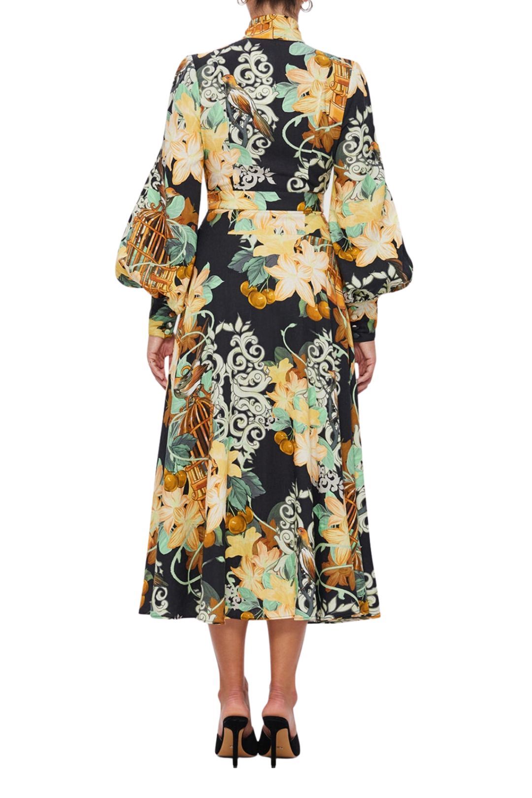 Nellie Midi Dress - Azalea Print In Twilight photo 3