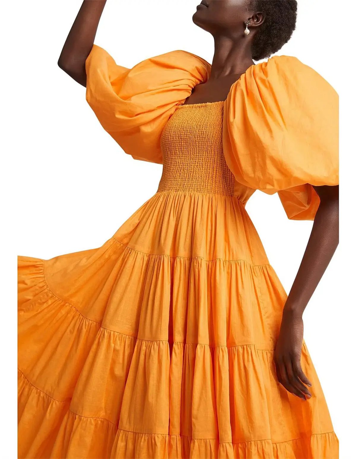 Aje Cherished Midi Dress in Marigold Size 8 photo 2