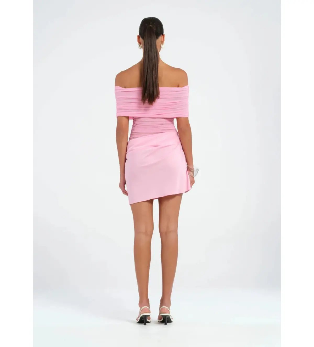 BENNI Nico Off-Shoulder Mini Dress Bubblegum Size AU 8 photo 3