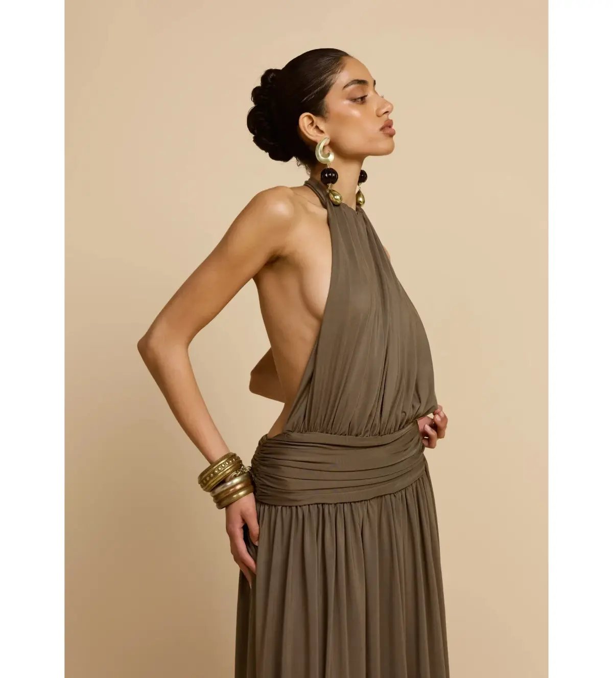 Arcina Ori Santina Maxi Dress Khaki Size M AU 10 photo 4