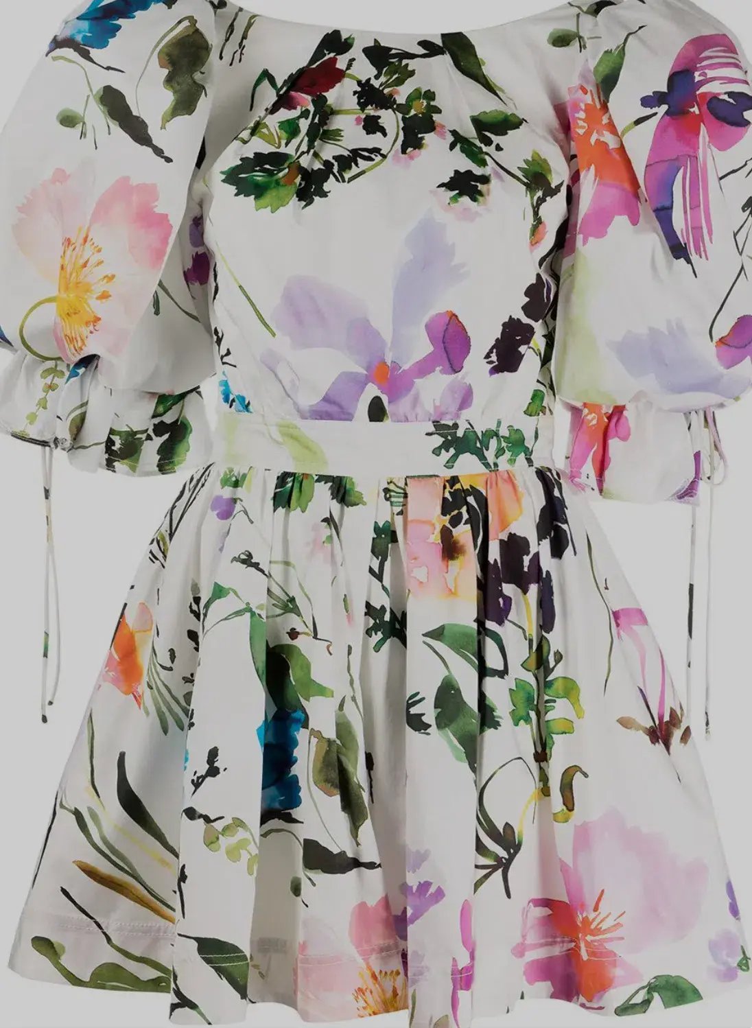 Aje Drift Puff Sleeve Mini Dress in Botanic Floral Print Size 10 photo 5