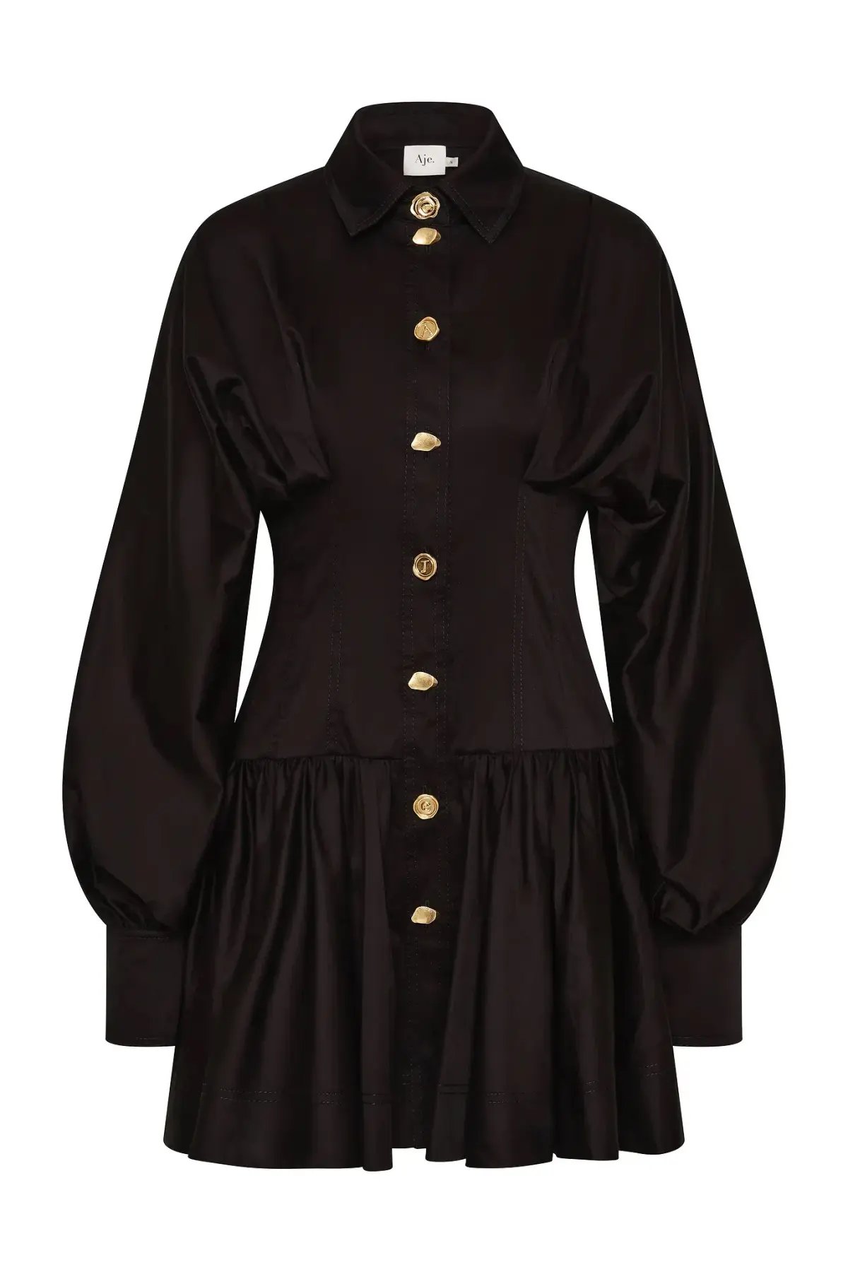 Aje Alexa Long Sleeve Mini Dress / Black / Size 6 photo 5