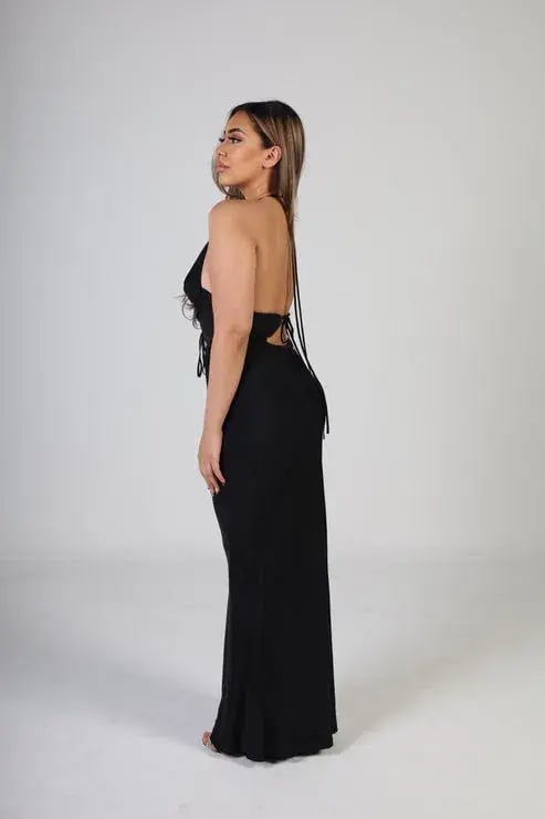 Bec & Bridge Naomi Tie Front Maxi Dress Black Size 8 photo 2