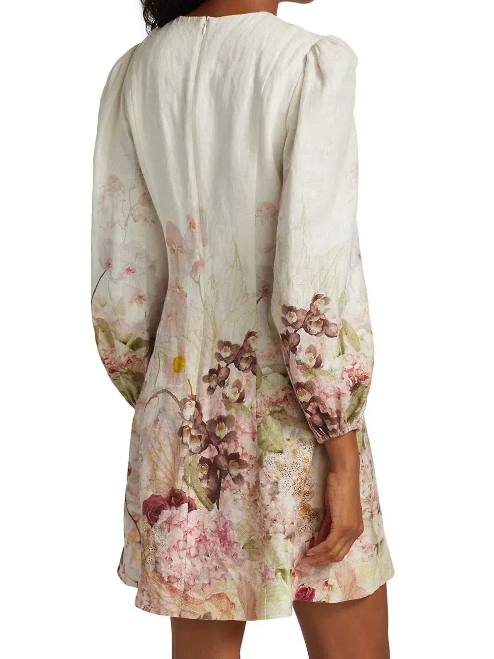 Zimmermann Dancer Hummingbird Mini Dress Alabaster Garden Floral Size 2/Au 12 photo 3