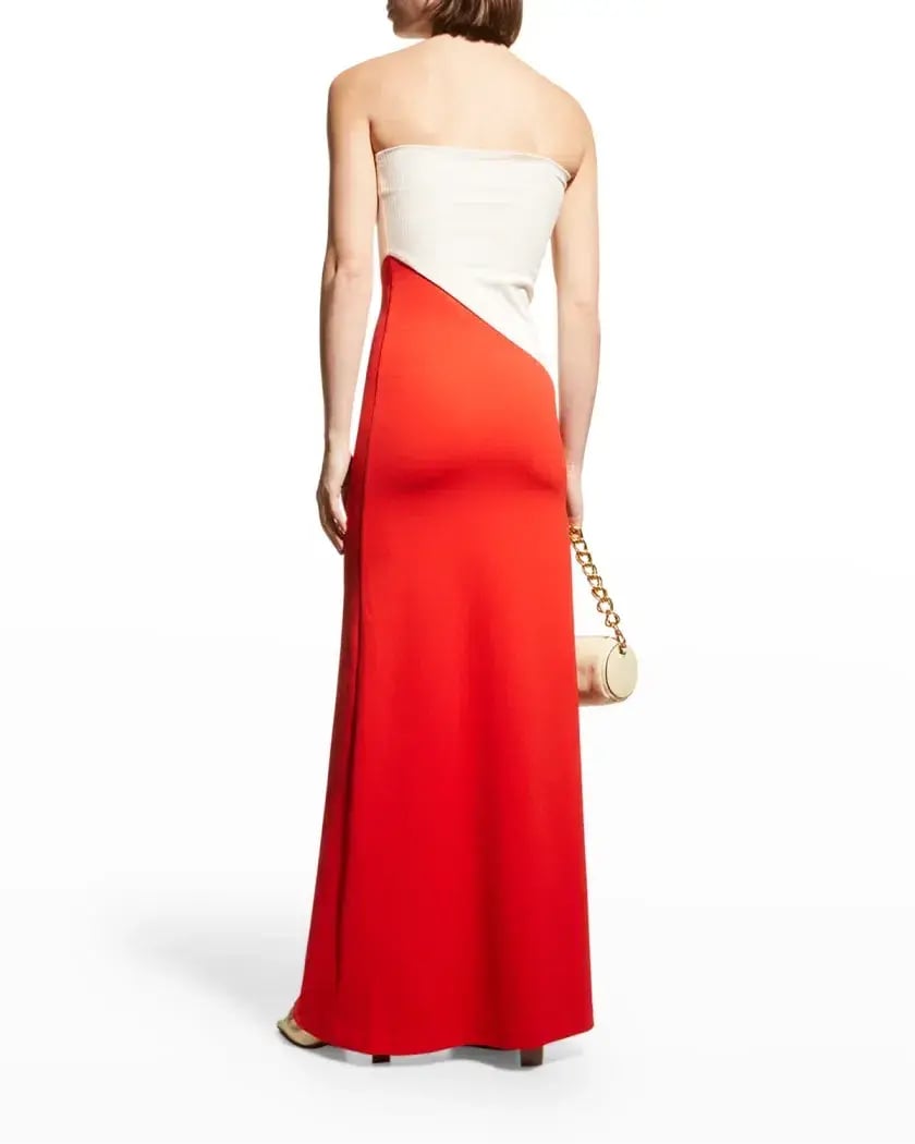 Aaizel Strapless Asymmetrical Line Maxi Dress Two Tone Size 8 photo 2