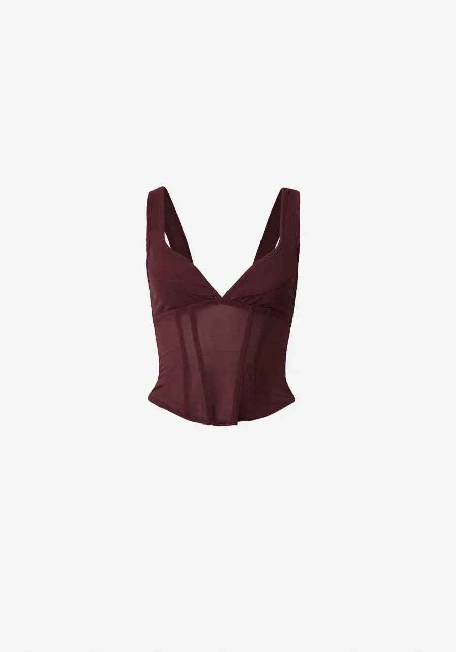 Viktoria and Woods Theta Bustier Corset Top in Oxblood Deep Burgundy Size 1 /AU 8 photo 5